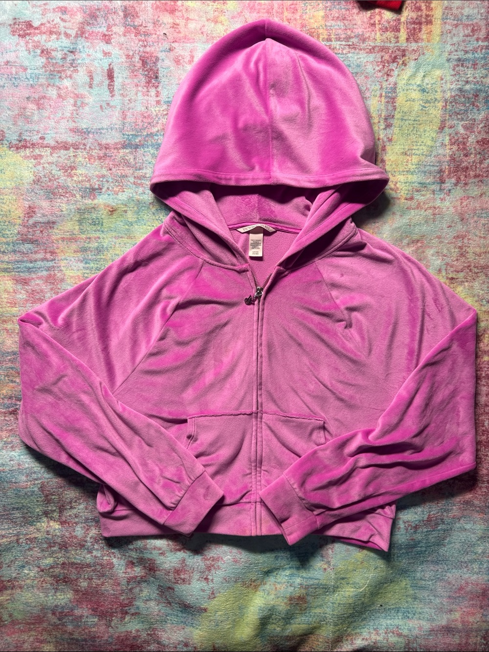 Victoria's Secret Girls' Bright Pink Hooded Zip Sweatshirt